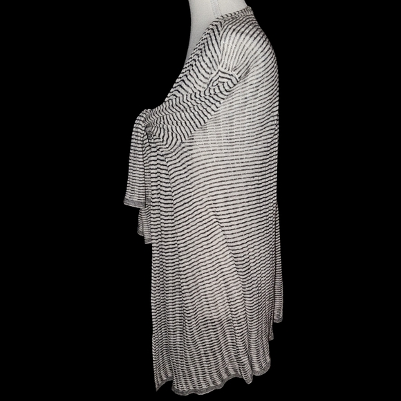 Eileen Fisher Gray Organic Linen Knit Cardigan Lightweight Open Front Sz M - Picture 7 of 15